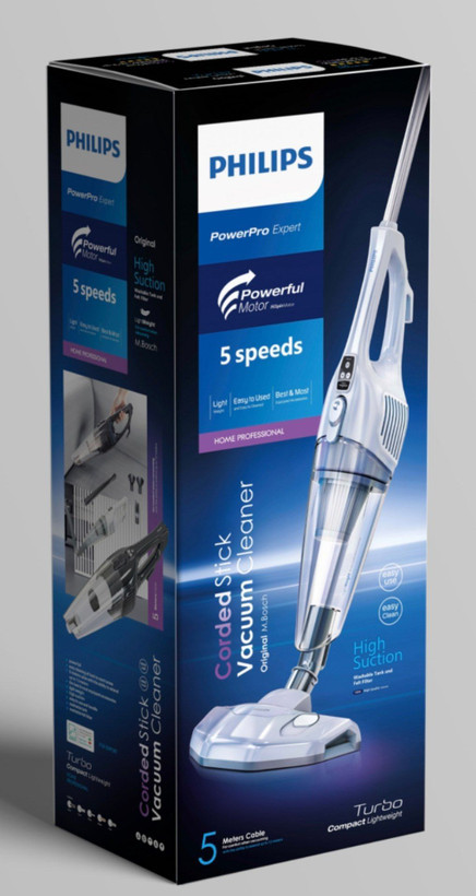 جاروبرقی عصایی فیلیپس PowerPro Expert | موتور قدرتمند | ۵ سرعته | فیلتراسیون دوگانه